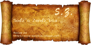 Soós Zenóbia névjegykártya